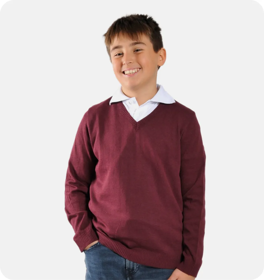 Pullover bambino collo V